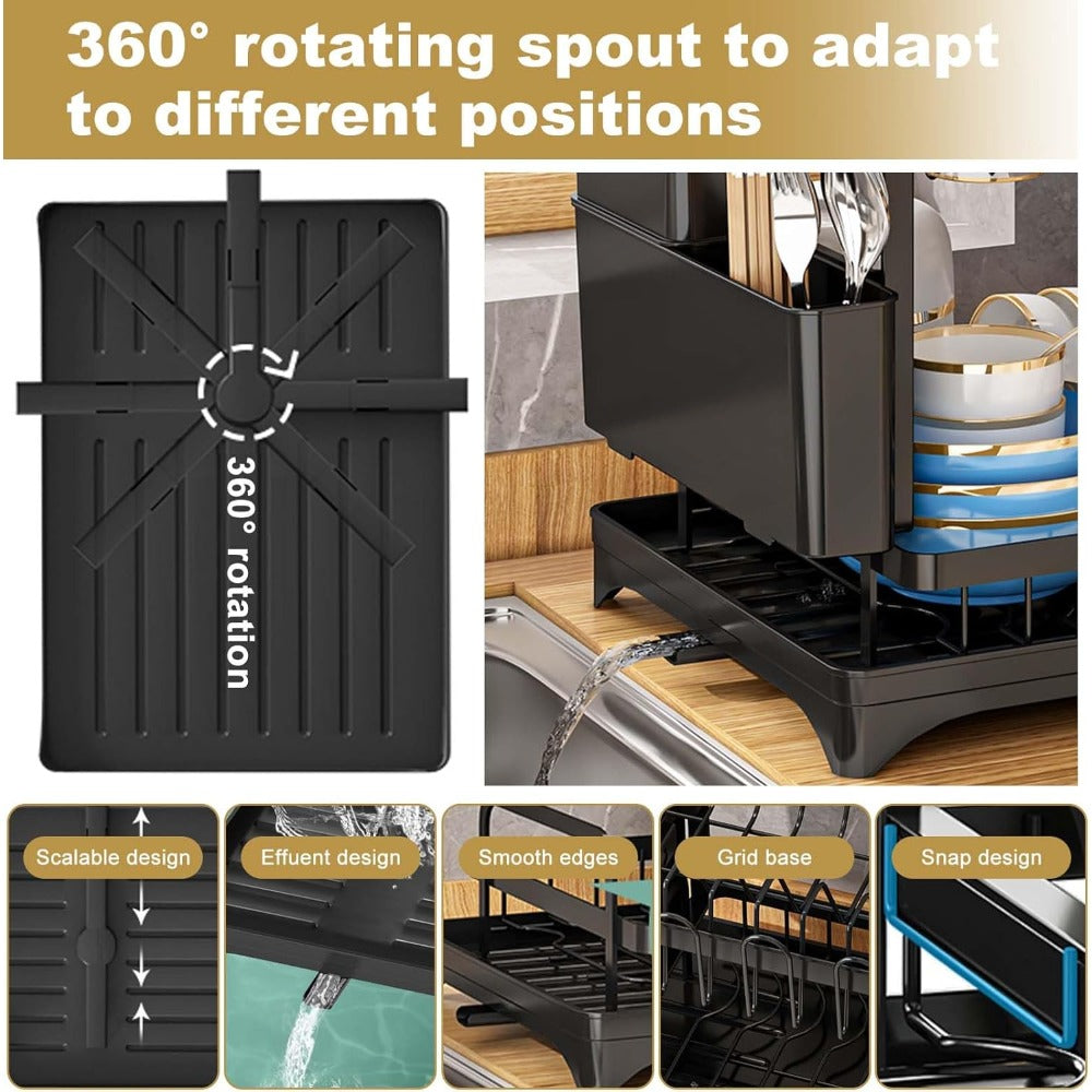DryDasher - Two-Tier Dish Auto Drying Rack
